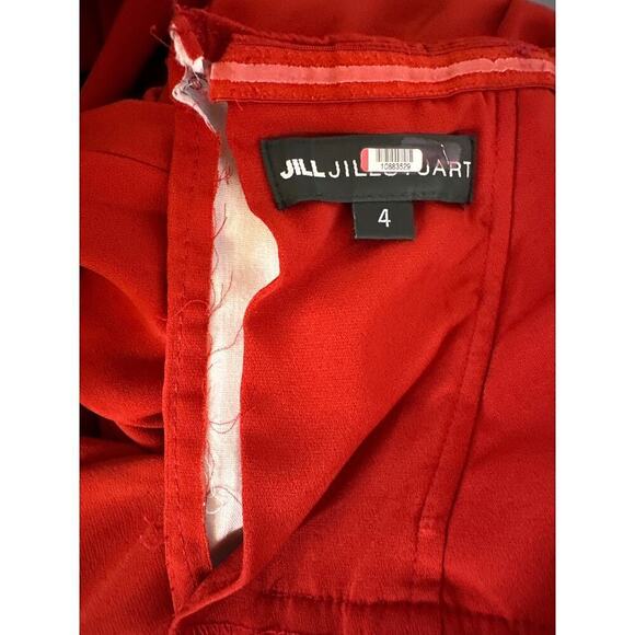 Jill Jill Stuart Kerra Jumpsuit Strapless Sweetheart Neck Pleated Straight Red 4 - Picture 7 of 11